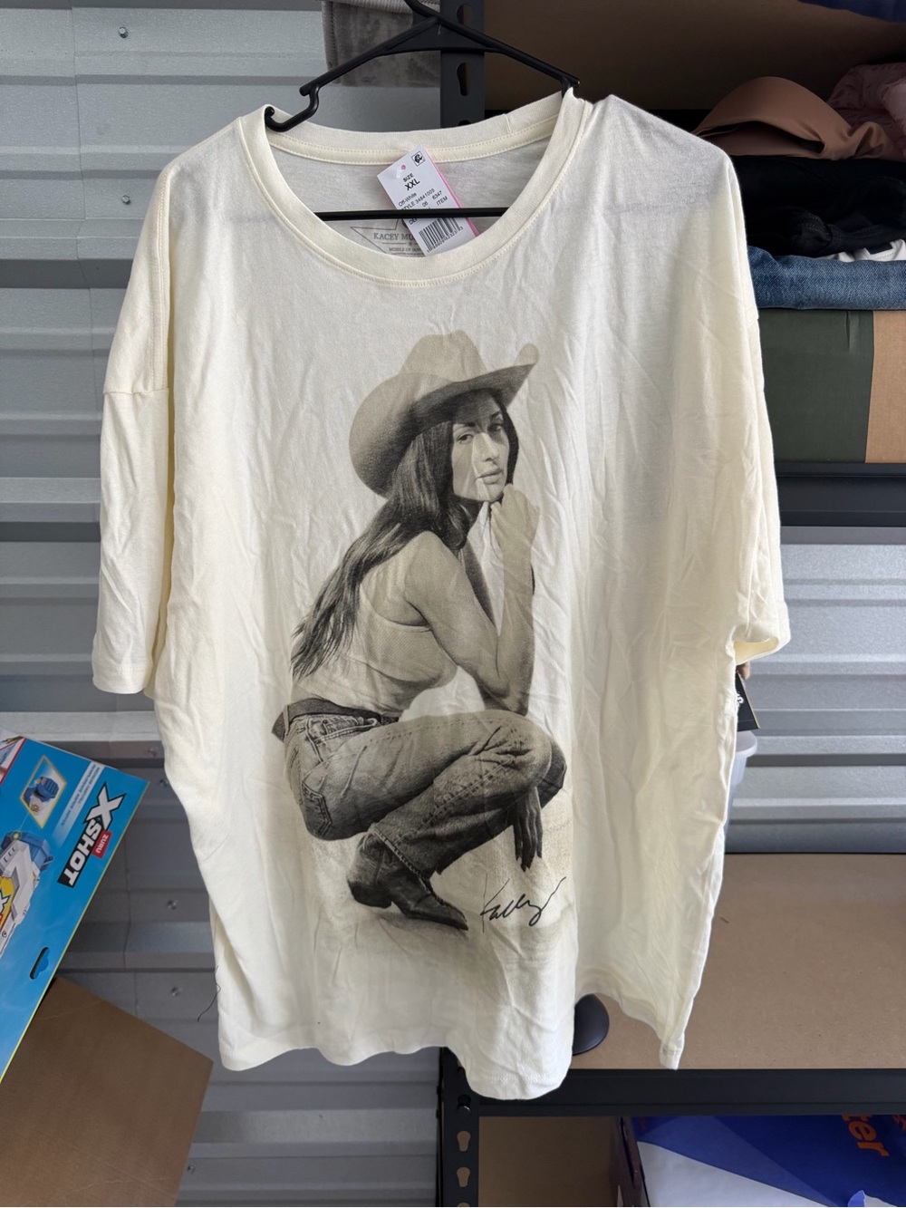 Target Cream Graphic Short Sleeve Tee with Cowgirl Print